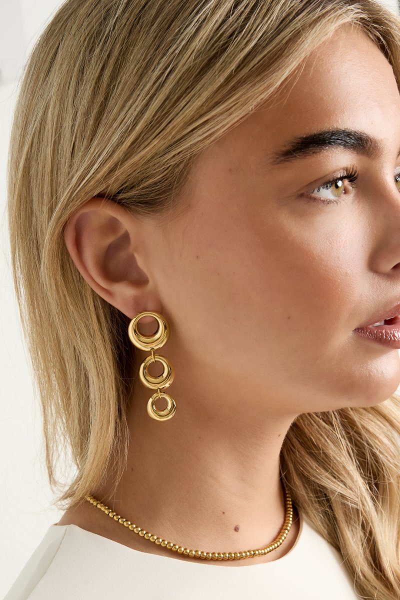 Triple Circle Dangle Oorbellen - 2 kleurenRojaluxe