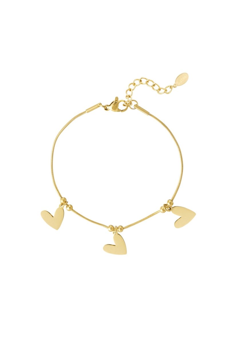 Triple Heart Charm Bracelet - 2 kleurenRojaluxe