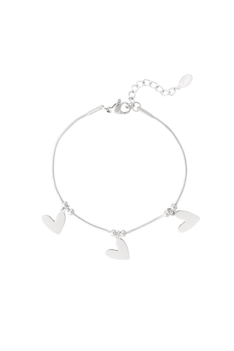 Triple Heart Charm Bracelet - 2 kleurenRojaluxe