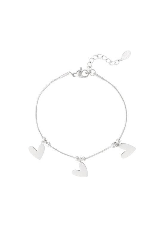Triple Heart Charm Bracelet - 2 kleurenRojaluxe