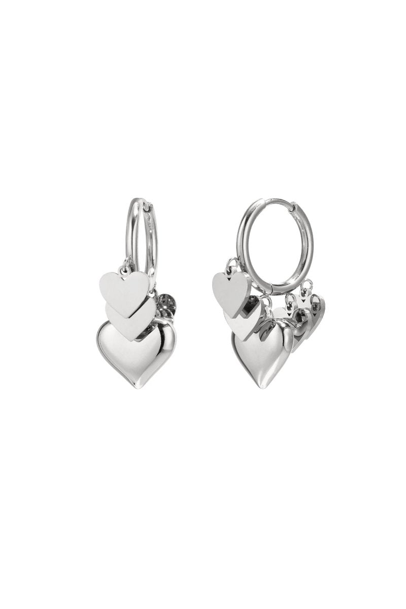 Triple Heart Charm Hoops - 2 kleurenRojaluxe