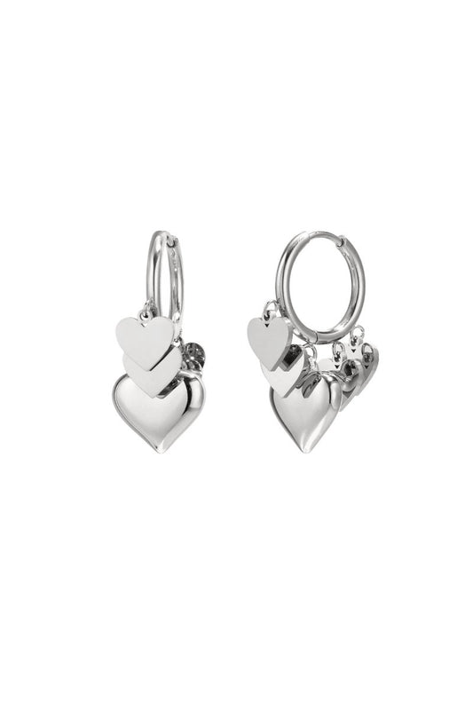 Triple Heart Charm Hoops - 2 kleurenRojaluxe