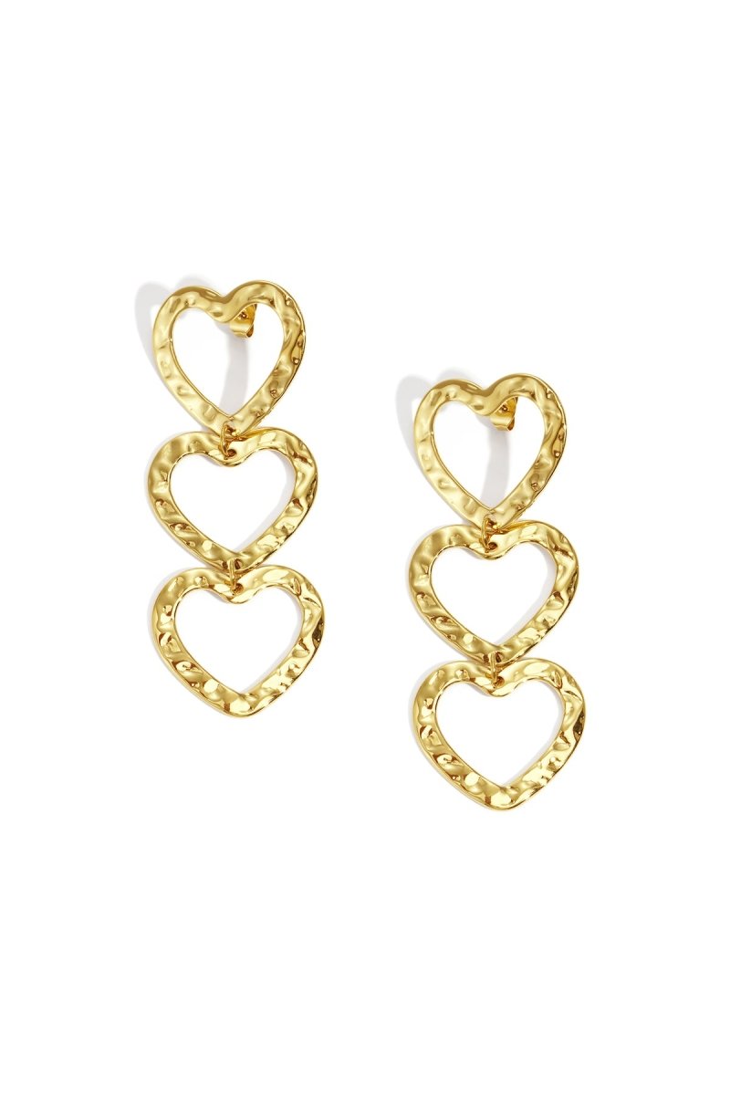 Triple Heart Drop Earrings - 2 kleurenRojaluxe