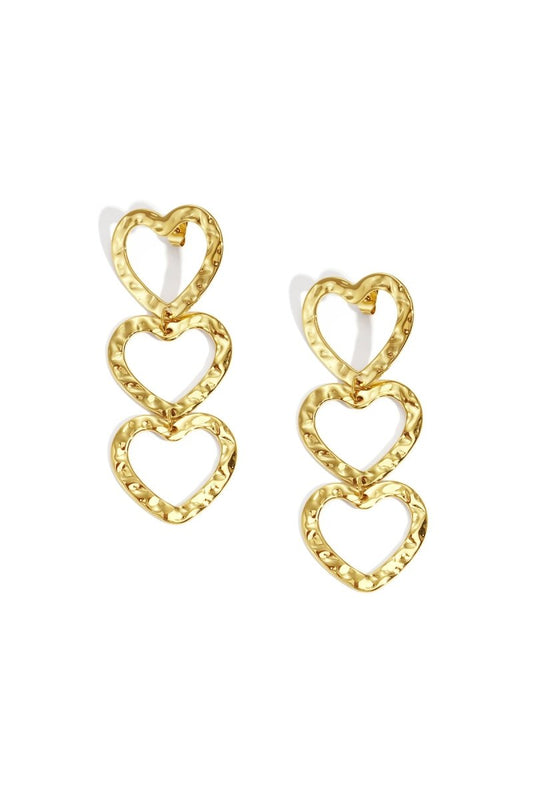 Triple Heart Drop Earrings - 2 kleurenRojaluxe