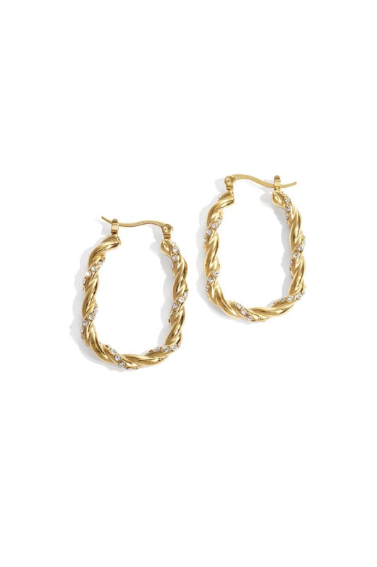 Twisted Sparkle Hoop - 2 kleurenRojaluxe