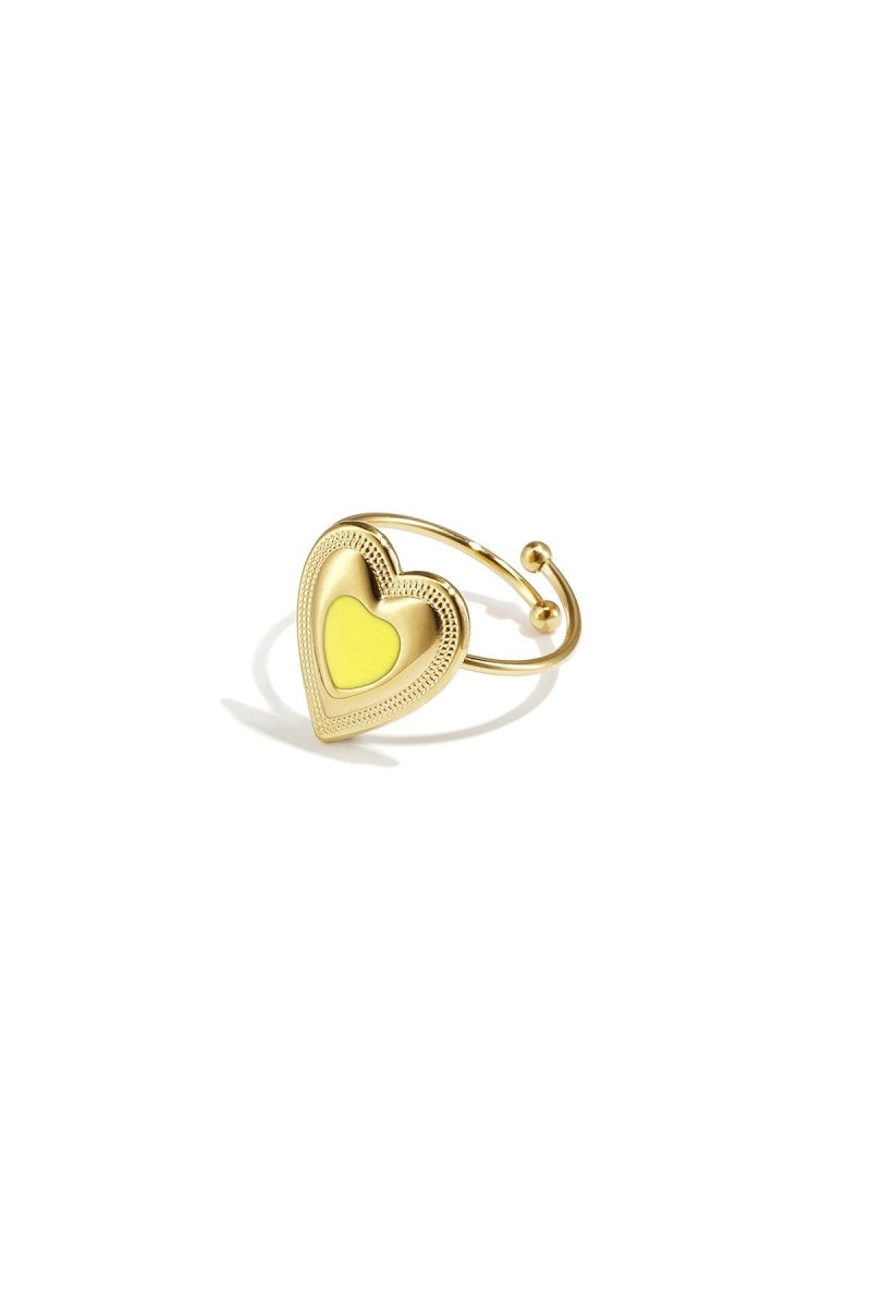 Verstelbare statement ring met gekleurd hartRojaluxe