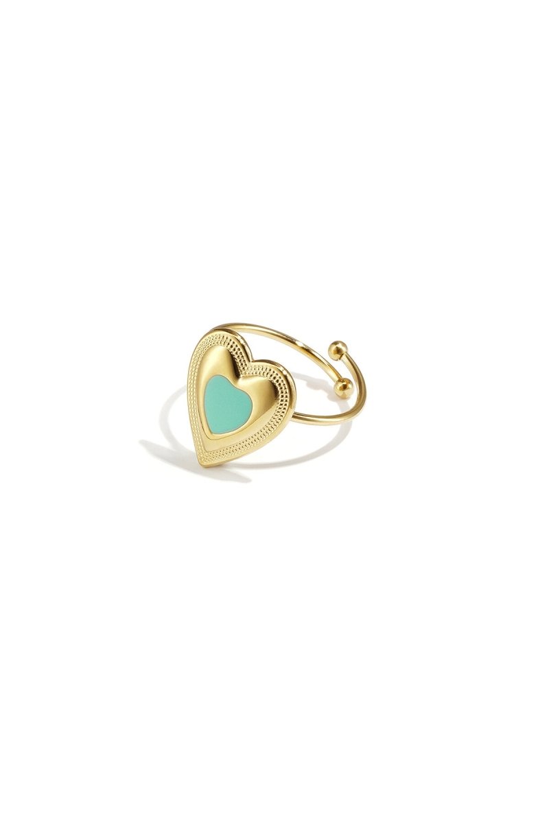 Verstelbare statement ring met gekleurd hartRojaluxe