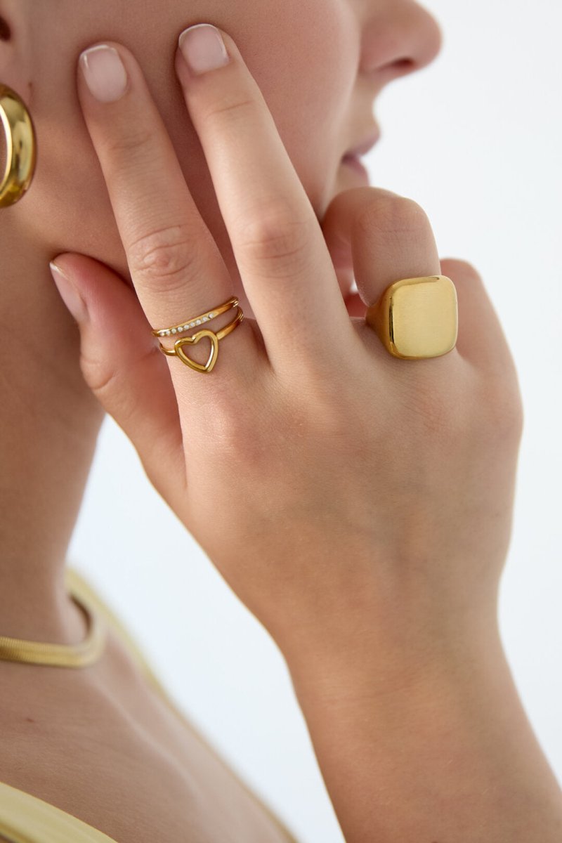 Vierkante statement ringRojaluxe