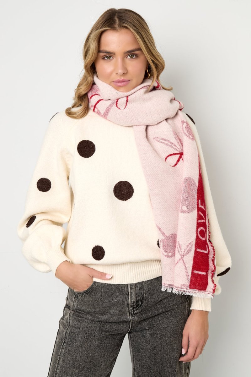 Wintersjaal kersen - 4 kleurenRojaluxe