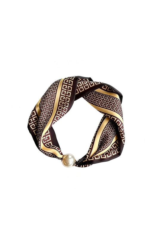 Zomersjaals met geometrische vormen, retro design, polyester, dagelijkse accessoiresRojaluxe